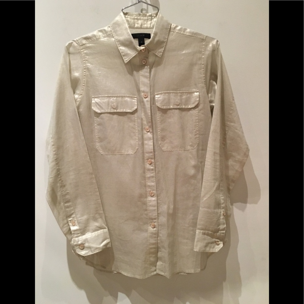 J.Crew Gold Lame’ Blouse